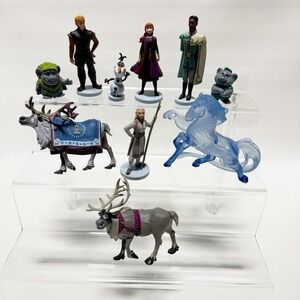 Disney Frozen 2 Deluxe Collectible PVC Cake Topper Figures Lot of 10 Anna Olaf